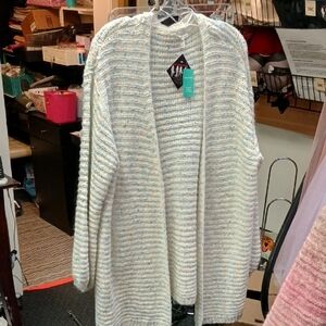 Maurices Ivory Open-Front Speckled Cardigan